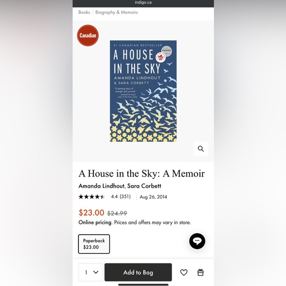 BEST SELLER A House in the Sky by Amanda Lindhout & Sara Corbett - Picture 10 of 12